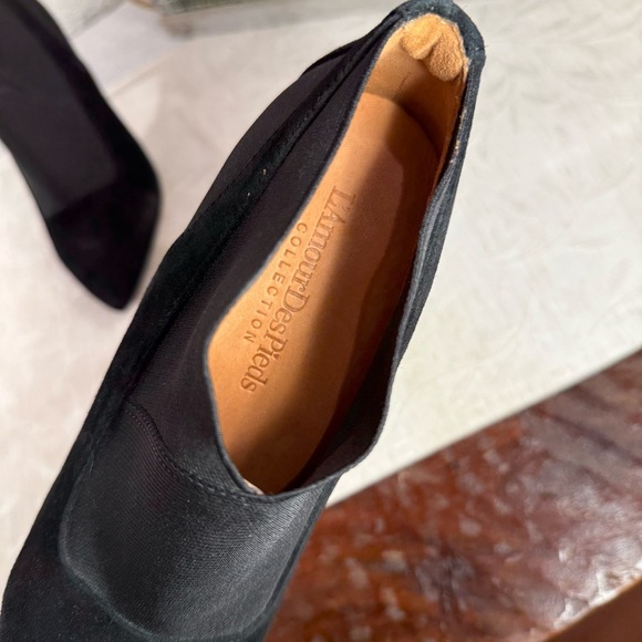 L'Amour Des Pieds Kamea Leather, Suede, Elastic Ankle Pumps Black Size 7 1/2 - Picture 9 of 10